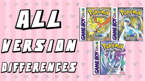 pokemon crystal differences.